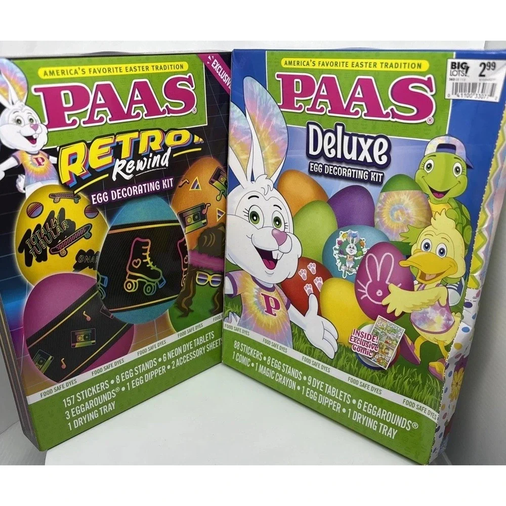 Set of 2 diffferent PAAS Easter egg dying kits brand new Egg Dye Retro‎ Vtg